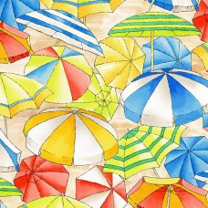 Timeless Treasures Beach Holiday Multi Beach Umbrellas   